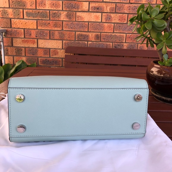 Michael Kors Pastel Blue Large Selma Saffiano Satchel Handbag BRAND NEW - Picture 5 of 12